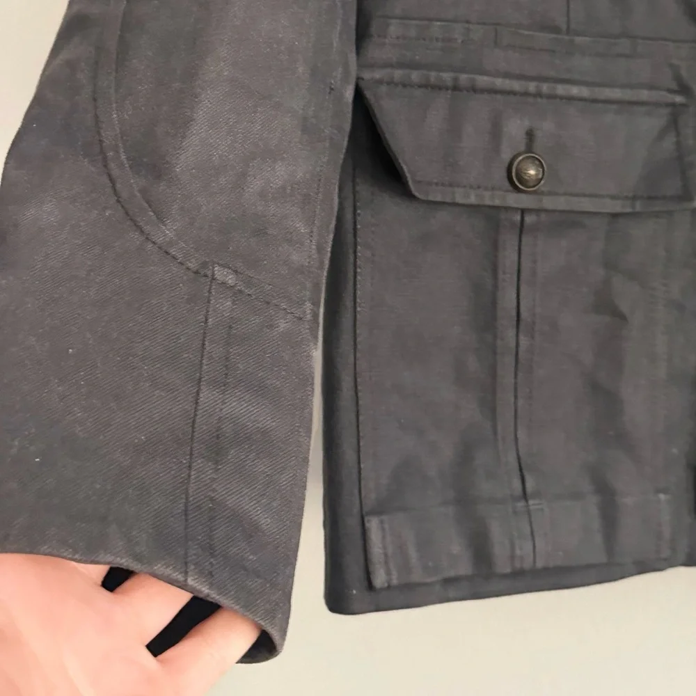 GUCCI Archival 2008 FW Runway Military Field Jacket Waxed Canvas Grey 50 L